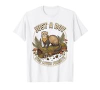 Gráfico Vintage de Animales del Bosque de Just A Boy Who Loves Ferrets Camiseta
