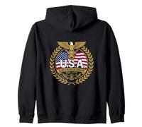 Gráfico Vintage de bisontes patrióticos de EE. UU. E Pluribus Unum Sudadera con Capucha