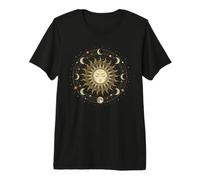Gráfico Vintage de Celestial Sun Mandala Moon Phase Camiseta Premium