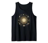 Gráfico Vintage de Celestial Sun Mandala Moon Phase Camiseta sin Mangas
