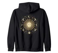 Gráfico Vintage de Celestial Sun Mandala Moon Phase Sudadera con Capucha
