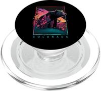 Gráfico Vintage de Colorado Mountain Bear Retrowave Colorado PopSockets PopGrip para MagSafe
