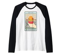 Gráfico Vintage de Comida mística de la Carta del Tarot con Pepitas de Pollo Camiseta Manga Raglan