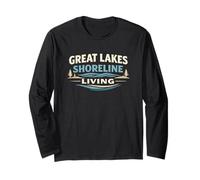 Gráfico Vintage de Great Lakes Shoreline Living Manga Larga