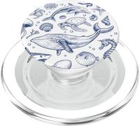 Gráfico Vintage de los años 90 de Ocean Life Sea Aesthetic Dolphin Beach PopSockets PopGrip para MagSafe
