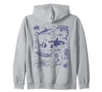 Gráfico vintage de los años 90 de Ocean Life Sea Aesthetic Dolphin Beach Sudadera con Capucha