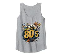 Gráfico Vintage de Memory Lane Take Me Back to The 80's Camiseta sin Mangas, Mujer, Gris Jaspeado, M