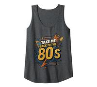 Gráfico Vintage de Memory Lane Take Me Back to The 80's Camiseta sin Mangas, Mujer, Jaspeado Oscuro, L