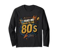 Gráfico vintage de Memory Lane Take Me Back to the 80's Manga Larga