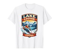 Gráfico Vintage de montaña de esquí de Lake Louise Canadá Camiseta