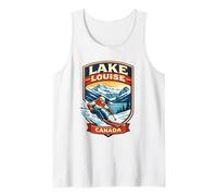 Gráfico Vintage de montaña de esquí de Lake Louise Canadá Camiseta sin Mangas