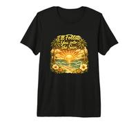 Gráfico Vintage de Puesta de Sol I'Ll Follow You Into The Sun Camiseta Premium