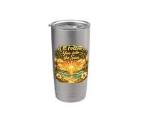Gráfico vintage de puesta de sol I'll Follow You Into The Sun Vaso térmico de acero inoxidable de doble pared