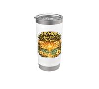 Gráfico vintage de puesta de sol I'll Follow You Into The Sun Vaso térmico de acero inoxidable de doble pared