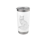 Gráfico vintage de vida salvaje con diseño de Fox Nature Lover, cielo estrellado Vaso térmico de acero inoxidable de doble pared