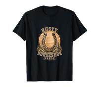 Gráfico Vintage del Desierto de Rusty Horseshoe Pride Western Cowboy Camiseta
