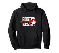 Gráfico vintage del horizonte de Boston dentro de una guitarra, bajo, fan del rock Sudadera con Capucha