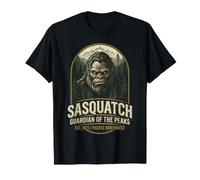 Gráfico Vintage del noroeste del Pacífico de Sasquatch Guardian Peaks Camiseta
