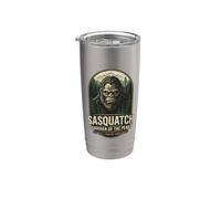 Gráfico vintage del noroeste del Pacífico de Sasquatch Guardian Peaks Vaso térmico de acero inoxidable de doble pared
