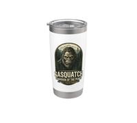 Gráfico vintage del noroeste del Pacífico de Sasquatch Guardian Peaks Vaso térmico de acero inoxidable de doble pared