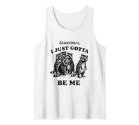 Gráfico Vintage Divertido de Mapache a Veces I Just Gotta Be Me Camiseta sin Mangas