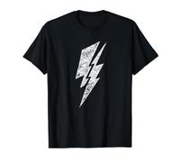 Gráfico Vintage Envejecido de Triple Rayo Camiseta gráfica económica, Hombre, Negro, S