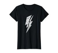 Gráfico Vintage Envejecido de Triple Rayo Camiseta gráfica económica, Mujer, Negro, XS