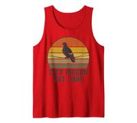 Gráfico Vintage Retro de City Pigeon Sunset Camiseta sin Mangas