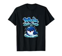Gráfico Whale Hello There Kawaii Chibi Whale Wave Camiseta