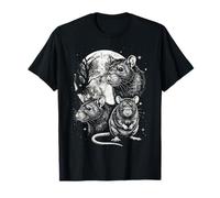 Gráfico Y2K con Tres Lunas de Rata, estética Vintage, Estilo Vintage, Estilo Rat Camiseta