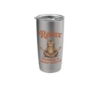 Gráfico Zen Tabby Cat Relax Nothing Is Under Control Vaso térmico de acero inoxidable de doble pared