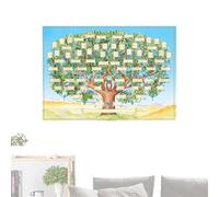 Gráficos de árboles genealógicos en : póster de genealogía rellena para grabar ascendencia, diagrama de historia familiar de bricolaje para notas y fotos escritas a mano, tela de tela de árbol d