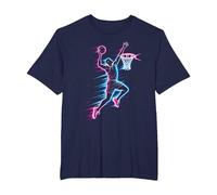Gráficos de Baloncesto y Baloncesto, Niños, Hombres, Mujeres, Slam Dunk Camiseta, Hombre Tallas Grandes, Azul Marino, 4X Alto