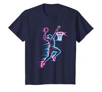 Gráficos de Baloncesto y Baloncesto, Niños, Hombres, Mujeres, Slam Dunk Camiseta, Niños, Azul Marino, 4 años