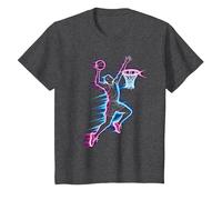 Gráficos de Baloncesto y Baloncesto, Niños, Hombres, Mujeres, Slam Dunk Camiseta, Niños, Jaspeado Oscuro, 4 años