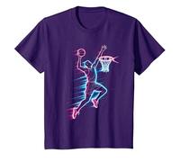 Gráficos de Baloncesto y Baloncesto, Niños, Hombres, Mujeres, Slam Dunk Camiseta, Niños, Morado, 4 años