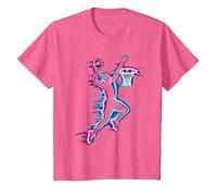 Gráficos de Baloncesto y Baloncesto, Niños, Hombres, Mujeres, Slam Dunk Camiseta, Niños, Rosa Jaspeado, 4 años
