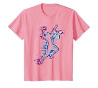 Gráficos de Baloncesto y Baloncesto, Niños, Hombres, Mujeres, Slam Dunk Camiseta, Niños, Rosado, 4 años