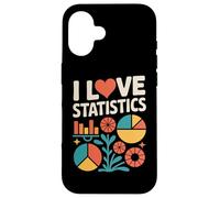 Gráficos de datos coloridos de I Love Statistics Carcasa para iPhone 16
