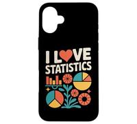 Gráficos de datos coloridos de I Love Statistics Carcasa para iPhone 16 Plus