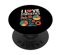 Gráficos de datos coloridos de I Love Statistics PopSockets PopGrip Adhesivo