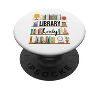 Gráficos Divertidos de la bibliotecaria Lectura Libros PopSockets PopGrip Adhesivo