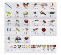 Gráficos educativos - Tablero del alfabeto para la pared - Tarjetas de números y letras preescolares para aulas Wans, | Carteles educativos de aprendizaje decoración de habitación infantil material de