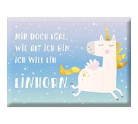 'Gráficos Taller 60694 Imán para Frigorífico Divertido con Mensaje Mi Pero no Importa, como Alt Ich Bin. Quiero un Unicornio, Vintage Retro Nostalgic, Metal, Uni, 9 x 6, 5 cm