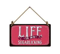Grafik Werkstatt Bielefeld Gráficos Taller 60824 Vintage de Tipo Life is no sugarlicking Cardboard, cartón, Multicolor, 22 x 12 cm
