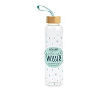 Grafik-Werkstatt Botella de cristal con mensaje divertido | con asa | 550 ml | agua, pequeña, azul