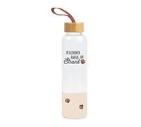 Grafik-Werkstatt Botella de cristal con texto divertido | con asa | 550 ml | Descalzo en la playa