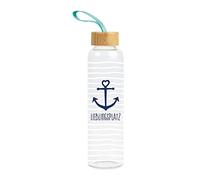 Grafik-Werkstatt Botella de cristal con texto divertido | con asa | 550 ml | lugar favorito