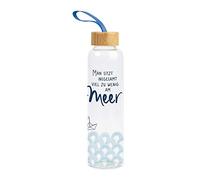 Grafik-Werkstatt Botella de cristal con texto divertido | con asa | 550 ml | mar