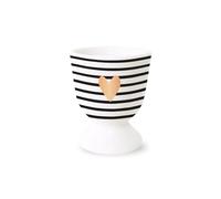 Grafik-Werkstatt Huevera con Oro auténtico, Taza de Porcelana, corazón, Blanco, Normal